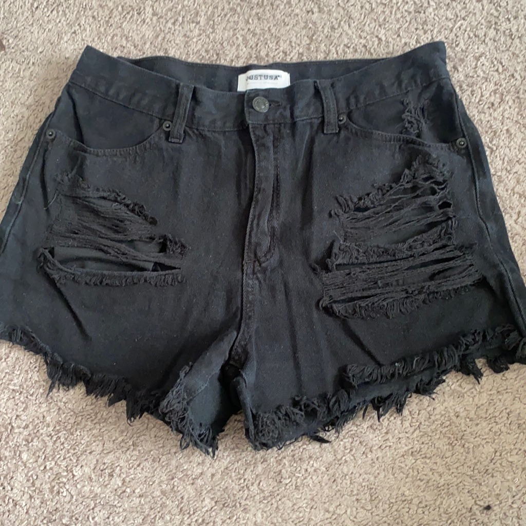 Just Usa Black High Waist Shorts